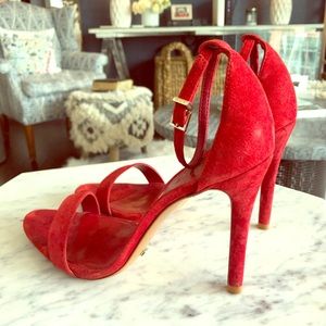 Red Schutz Suede Heels